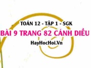 Bài 9 trang 82 Toán 12 tập 1 Cánh Diều